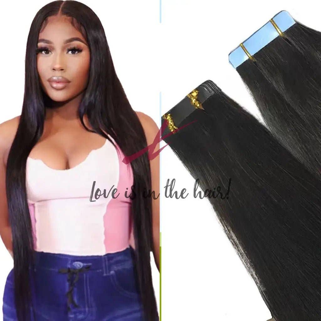 Natural Color B  Silky Straight | Tape In Human Hair Extensions | Brazilian V for wholesale on Faire5