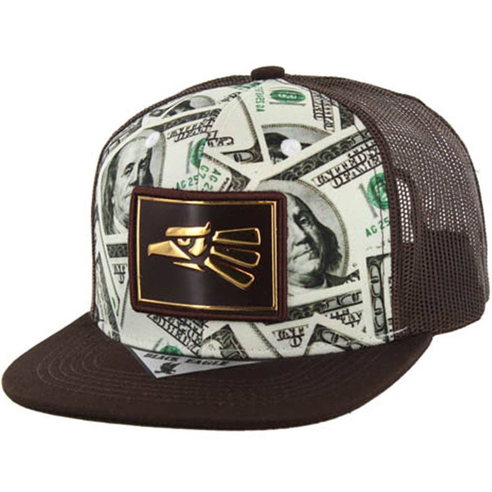 Zion Brand - Vente Casquette de camionneur – unisexe - CASQUETTE SNAPBACK TRUCKER PRINT DOLLAR PRINT EN PU11