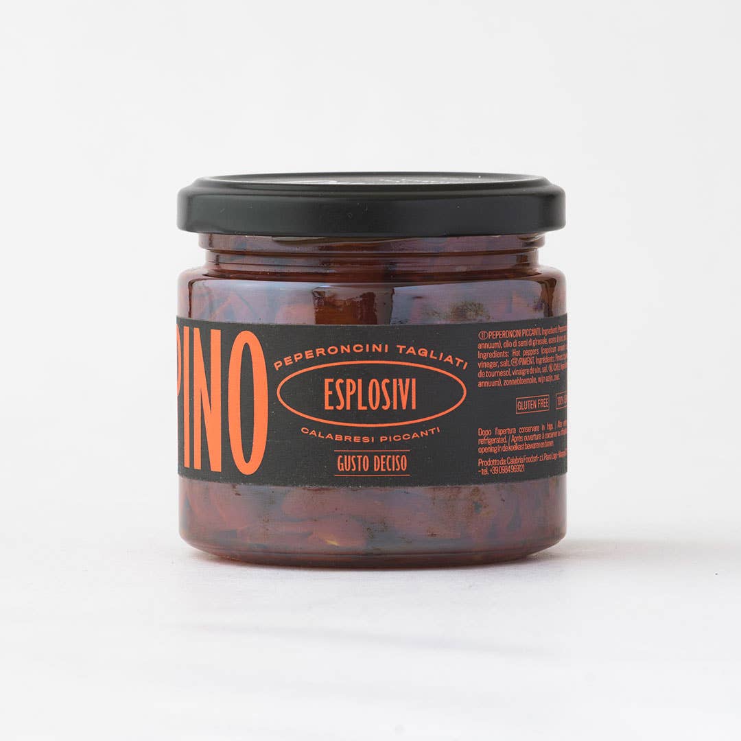 Famiglia Crispino – Großhandel Eingelegtes Gemüse – EXPLOSIVE GESCHNITTENE SCHARFE PEPERONCINI 190g - 100% KALABRISCH6