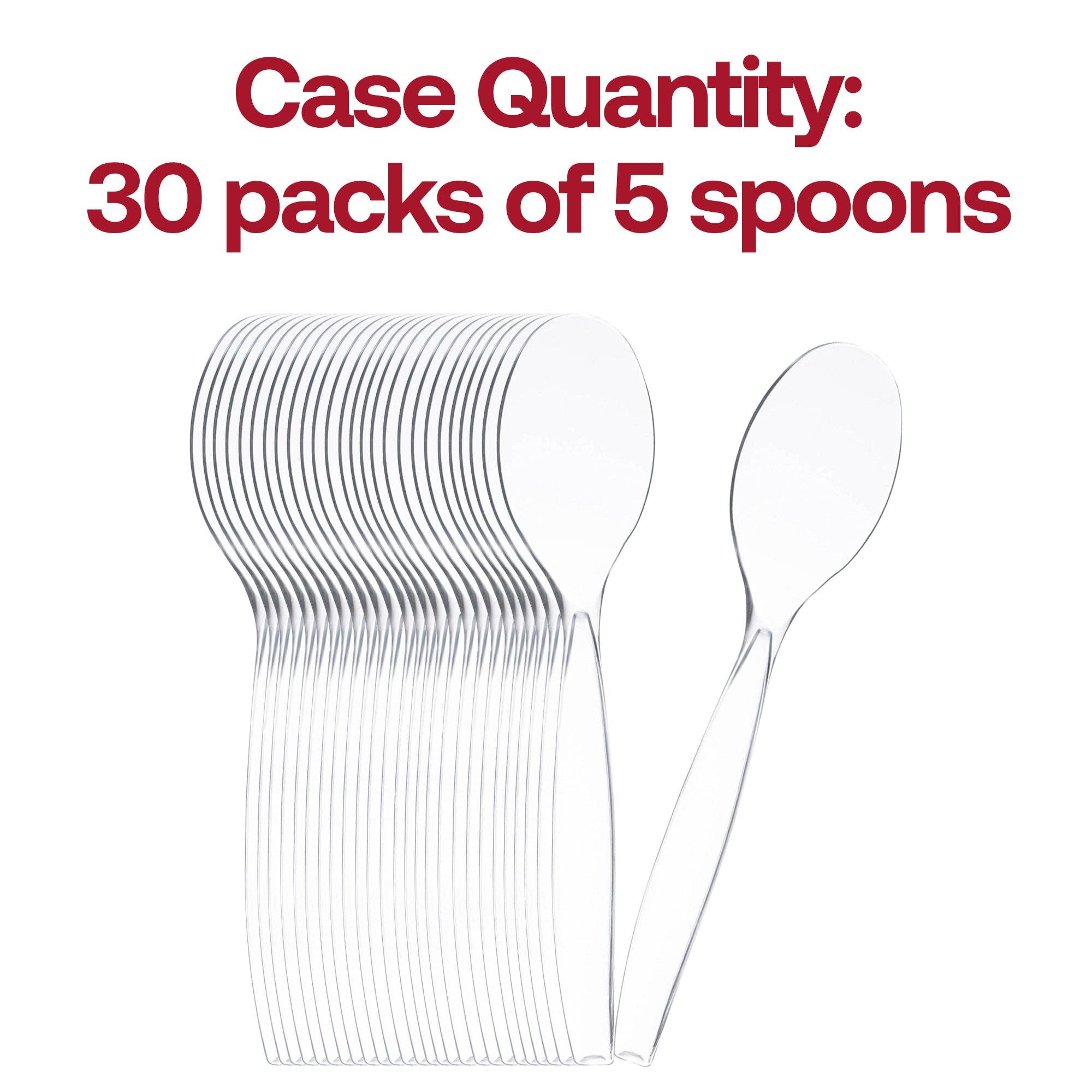 Smarty had a Party - Wholesale Disposable Spoon - Clear Disposable Plastic Serving Spoons - 5 pcs3