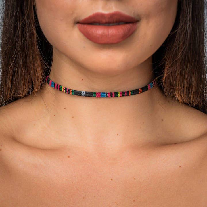 Made By Nami - Wholesale Choker/Collar - Choker Necklace - Black-Pink