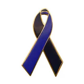 Black and Navy Enamel Awareness Ribbons | Lapel Pins for wholesale by Personalized Cause