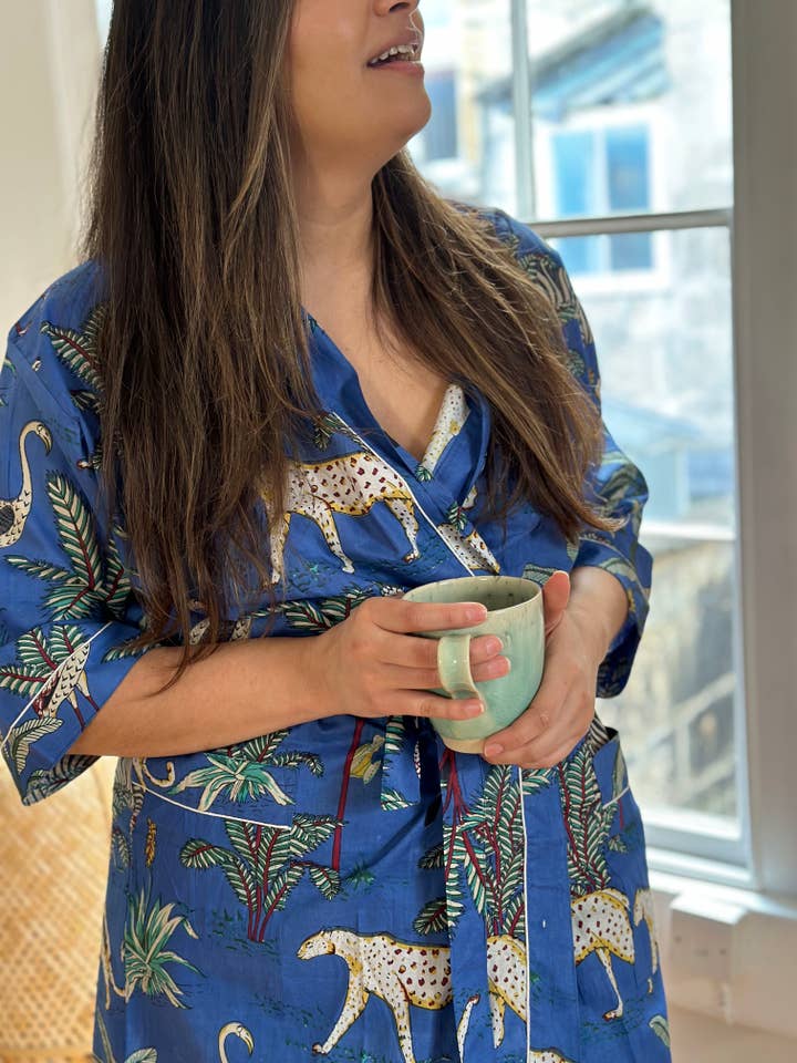 HausLife - Wholesale Robe - Women's - Jungle Print Cotton Kimono Dressing Gowns (6 Colours)2