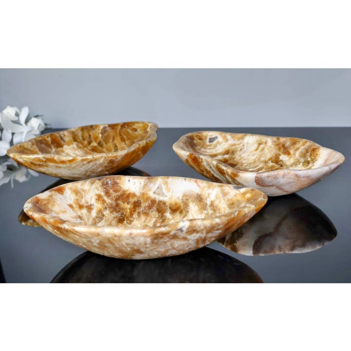 Chocolade Onyx Steen Sieraden Schalen (3 Stuks) Luxe Decor voor wholesale door OnyxBowl