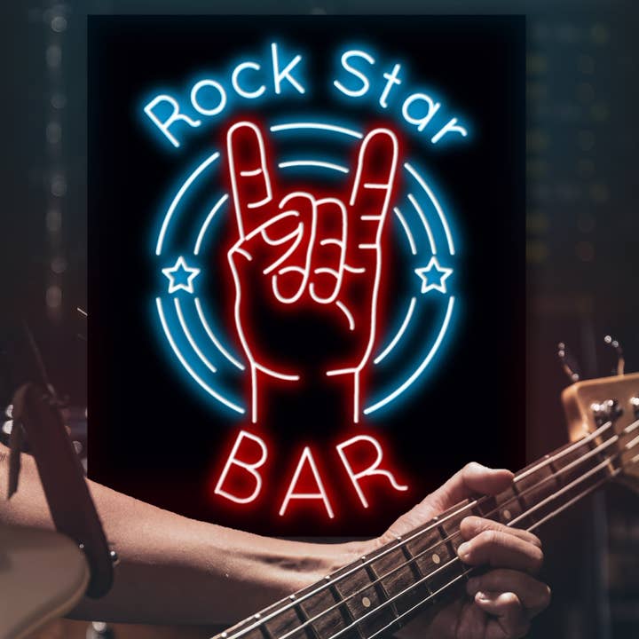 LED Neon Sign Rockstar Bar with Remote Control for wholesale by Mad About Neon