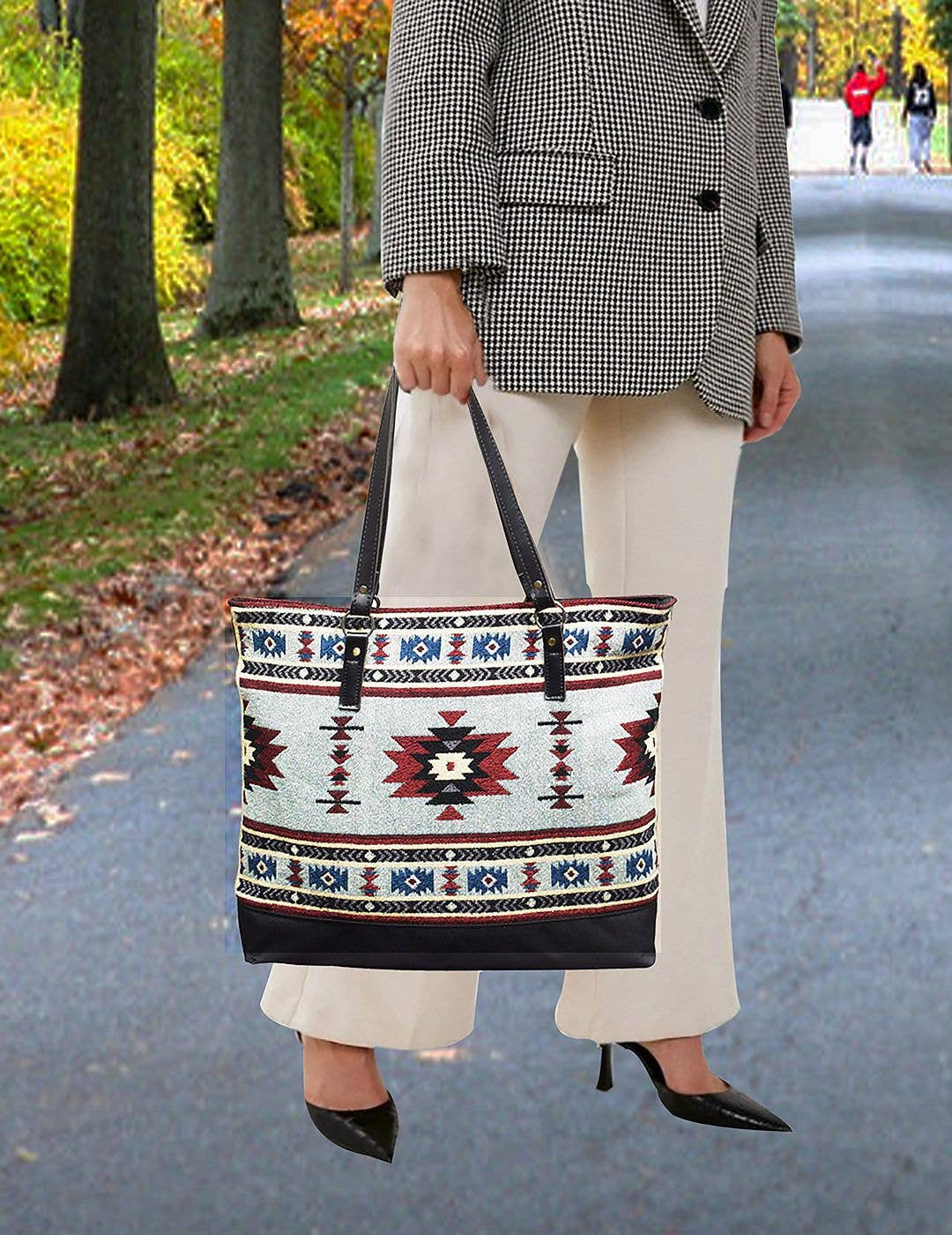 El Paso Saddleblanket - Wholesale Tote Bag - Women's - Southwest Jacquard Tote Bags, Design #61