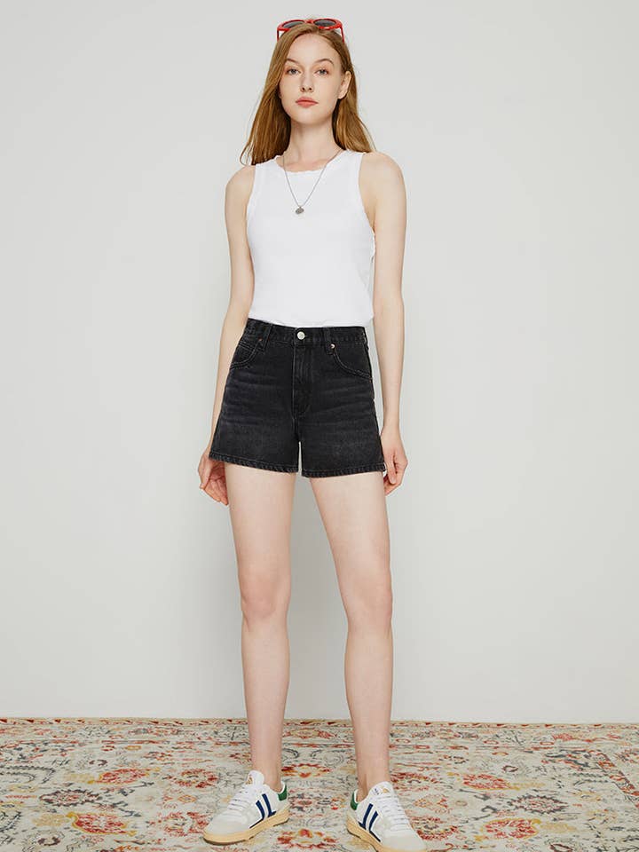 Calções Vintage de Cintura Alta BOYISH por atacado de Hey Joanie