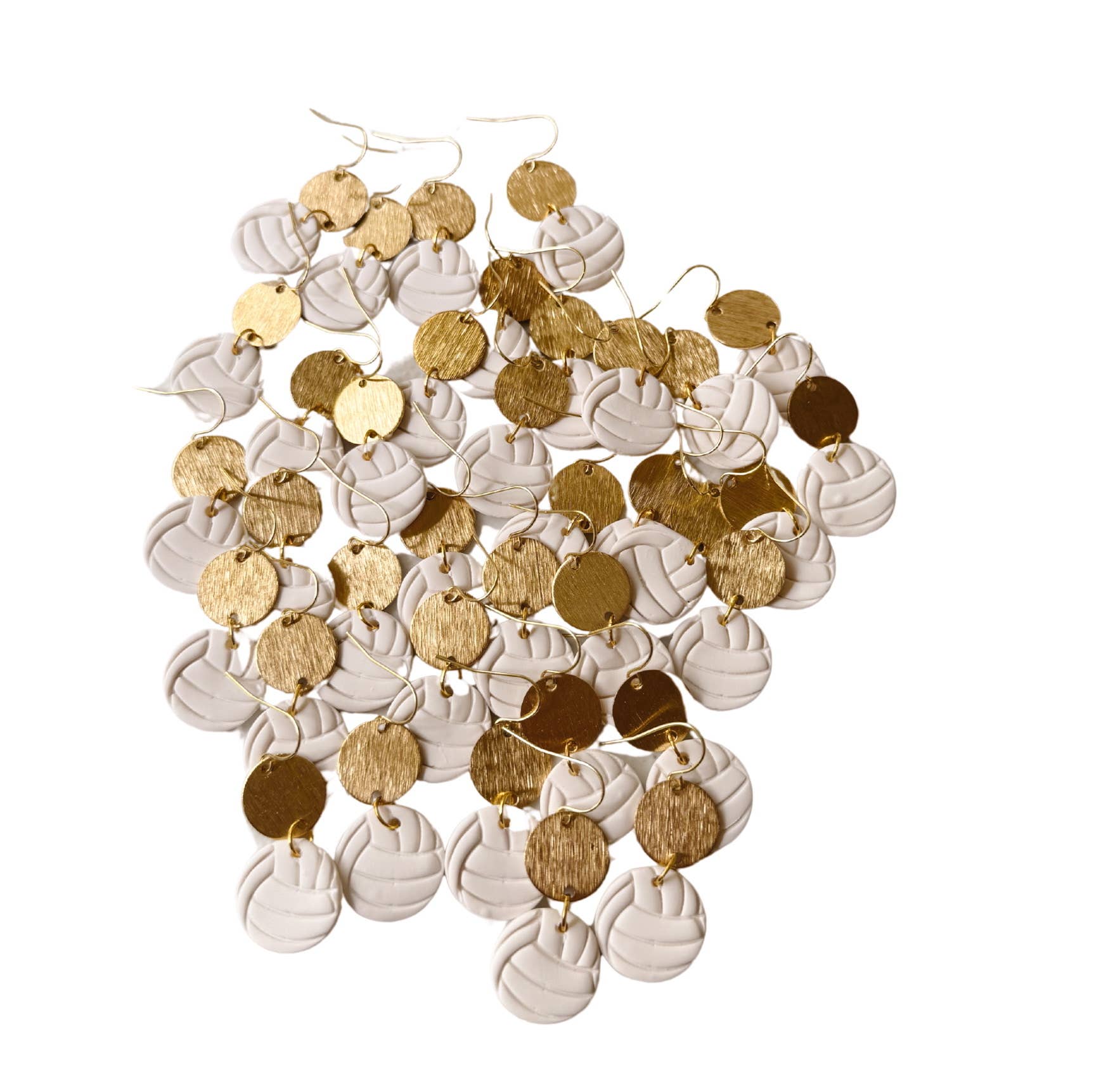 Sweet Tree - Wholesale Dangle Earrings - White Volleyball Earrings | Game Day sport earrings, Gifts2