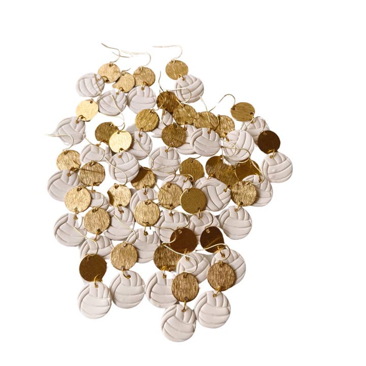 Sweet Tree - Wholesale Dangle Earrings - White Volleyball Earrings | Game Day sport earrings, Gifts2