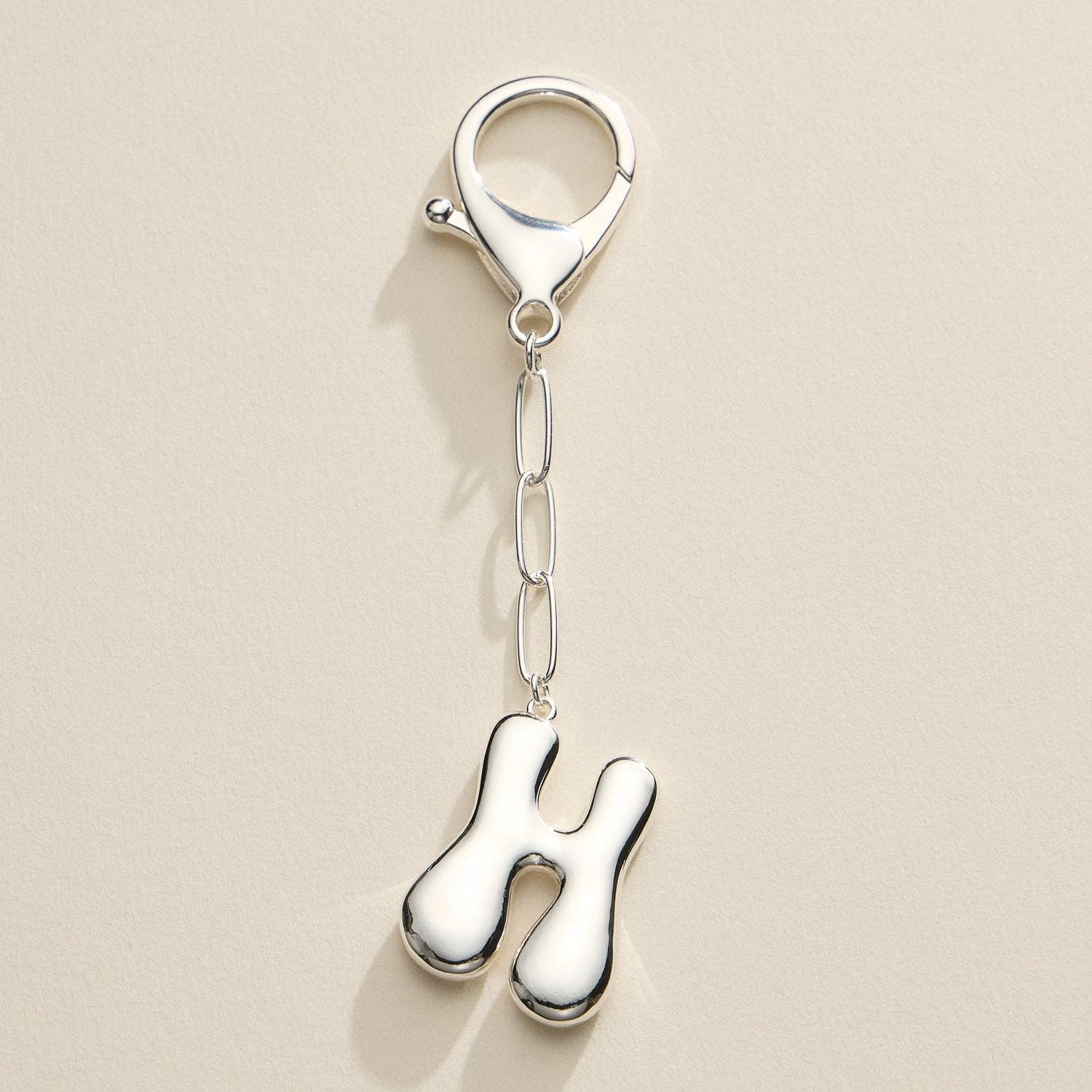 Lilla Haven - Wholesale Keychain - Women's - Bubble Letter Initial Keychain – Gold and Silver Tone Personalized Charm47