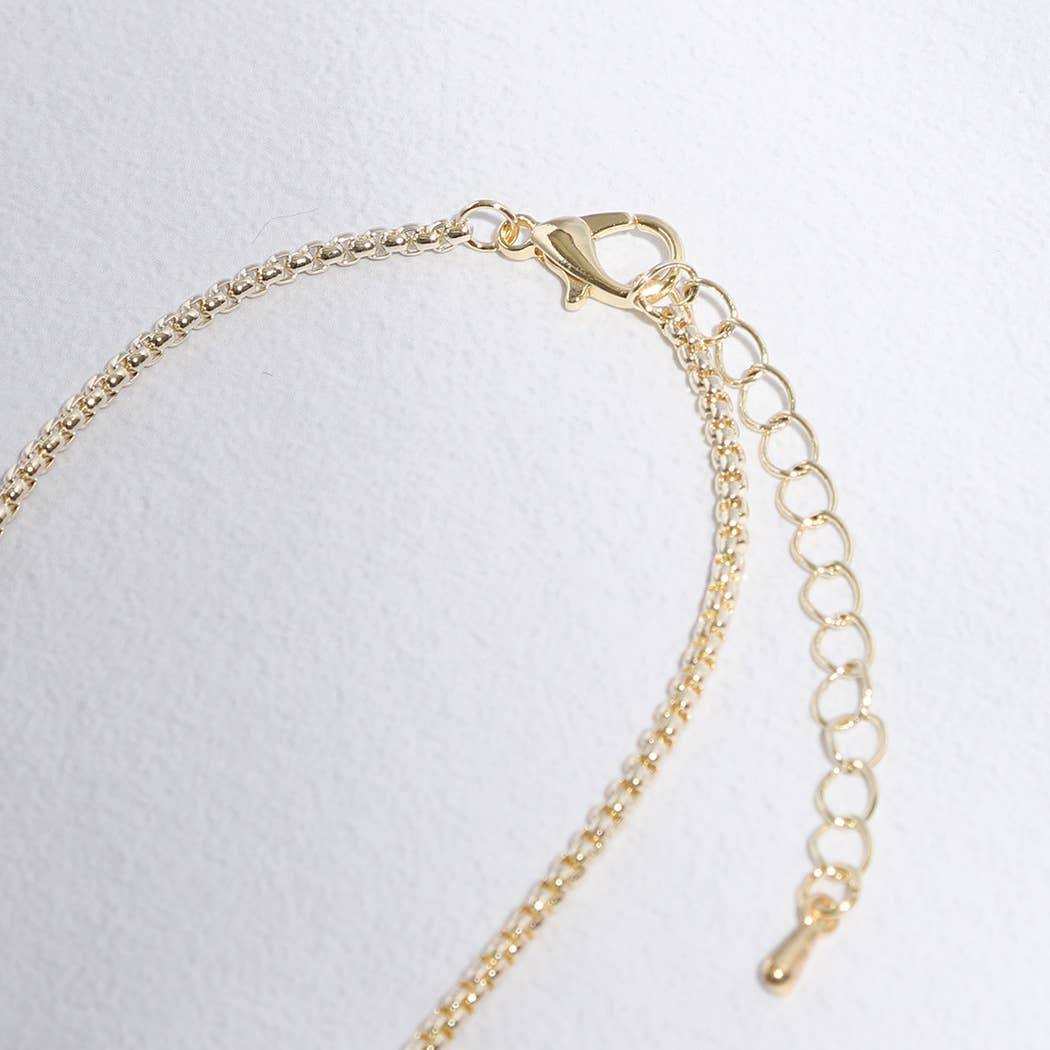 Fashion City - Wholesale Pendant/Charm Necklace - Clover CZ Pave Pendant Chain Necklace7