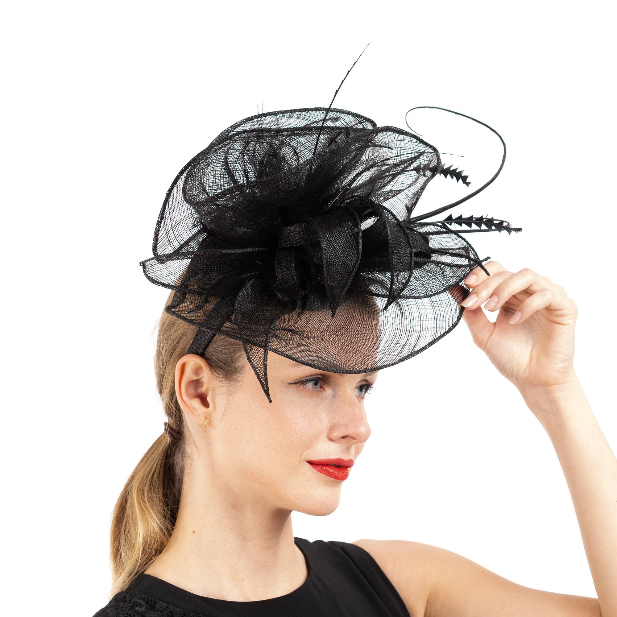 KaKyCo – wholesale Fascinator hat – Women's – Large Sinamay saucer fascinator headband | 10208812