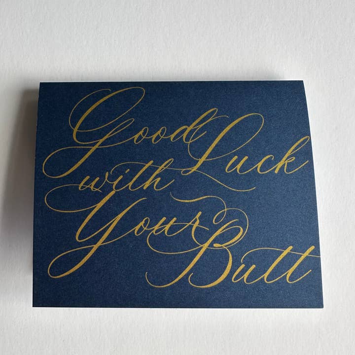 Card: GLWYB (Good Luck with your Butt) for wholesale by Any Key Press Inc