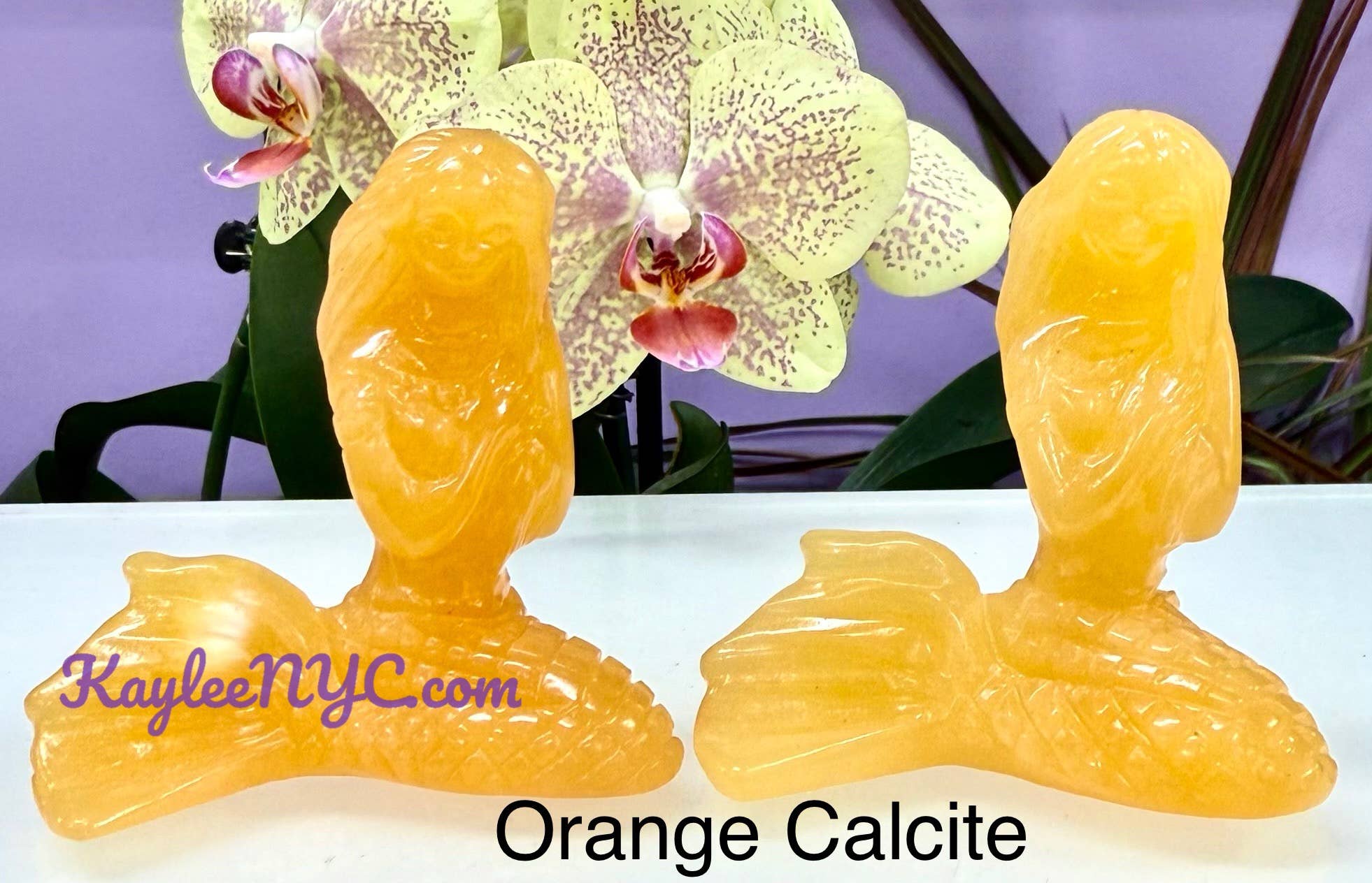 KayleeNYC - Wholesale Spiritual Stone/Crystal - Natural Pink Opal Orange Calcite Mermaids Healing Energy5