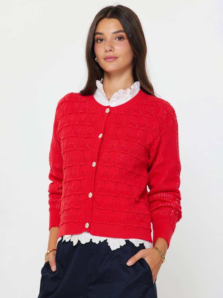 Langærmet cardigan med rund hals for engroshandel hos Current Air