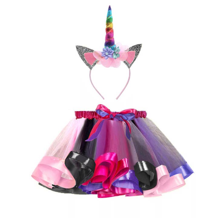 Ensemble de tutu magique en tulle à couches et serre-tête licorne - Magie de la licorne pour la vente par YOUnicorn Kidz