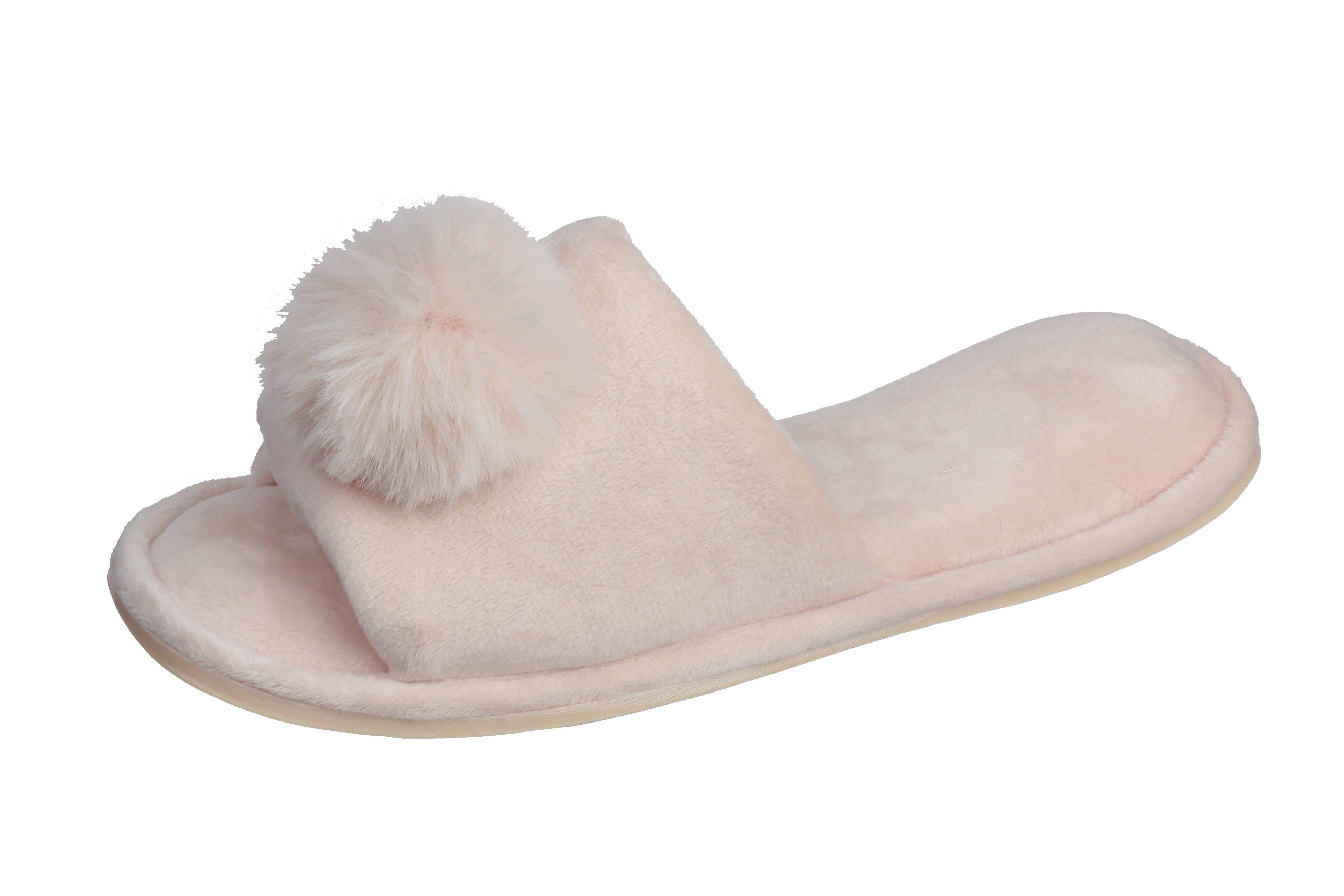 Roxoni - Venta al por mayor Zapatillas para casa - Niños - Zapatilla Niña Lovely Velvet Pompón Punta Abierta6