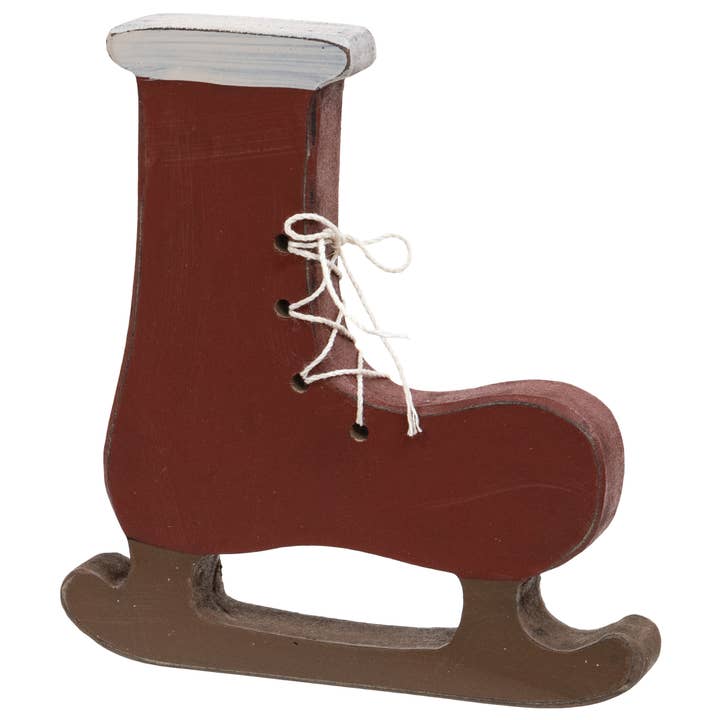 Patin à glace en bois primitif du Père Noël pour la vente par The Hearthside Collection