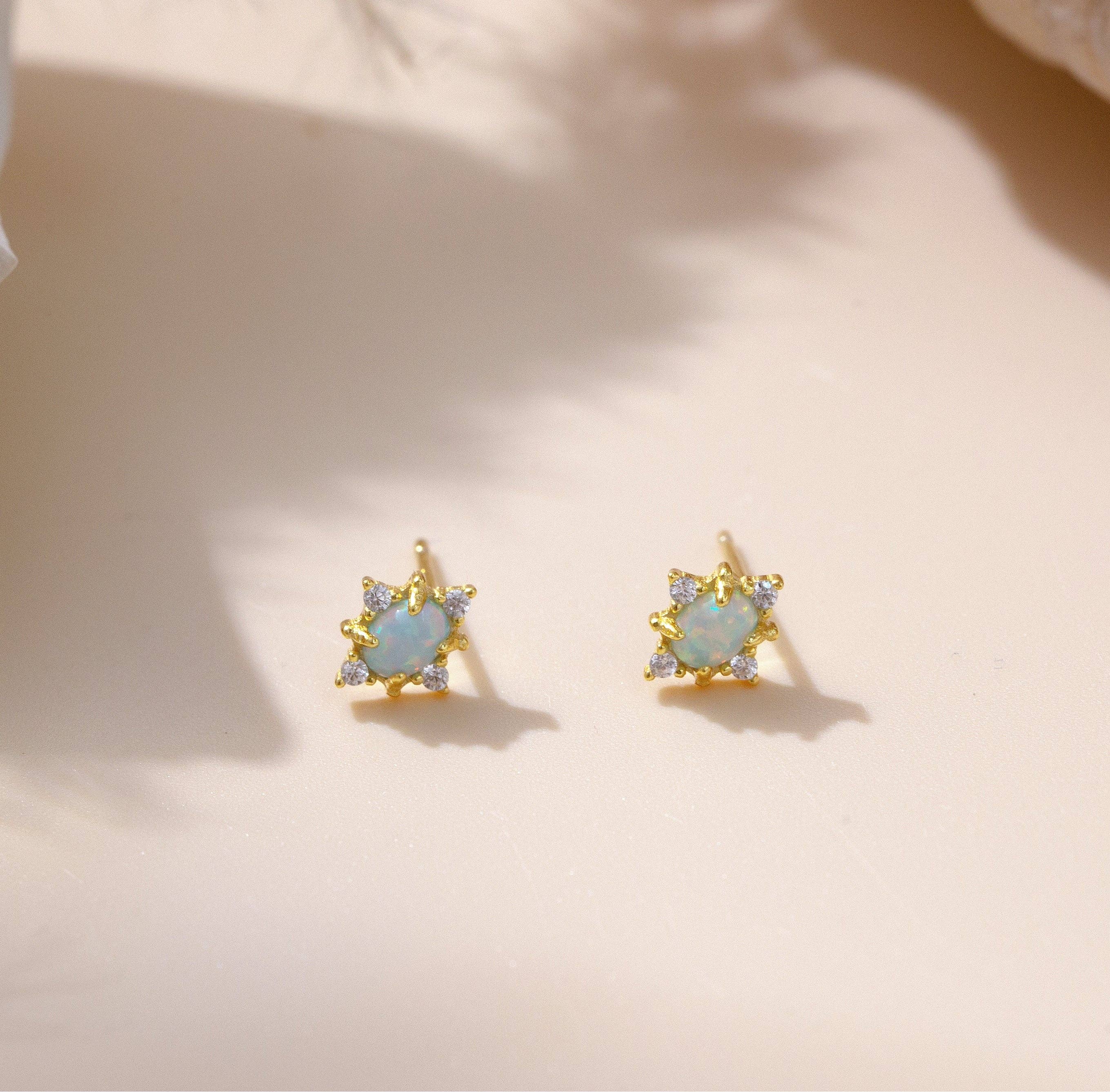 happyzzzsu - Wholesale Stud/Post Earrings - Sterling Silver Opal Stud Earrings8