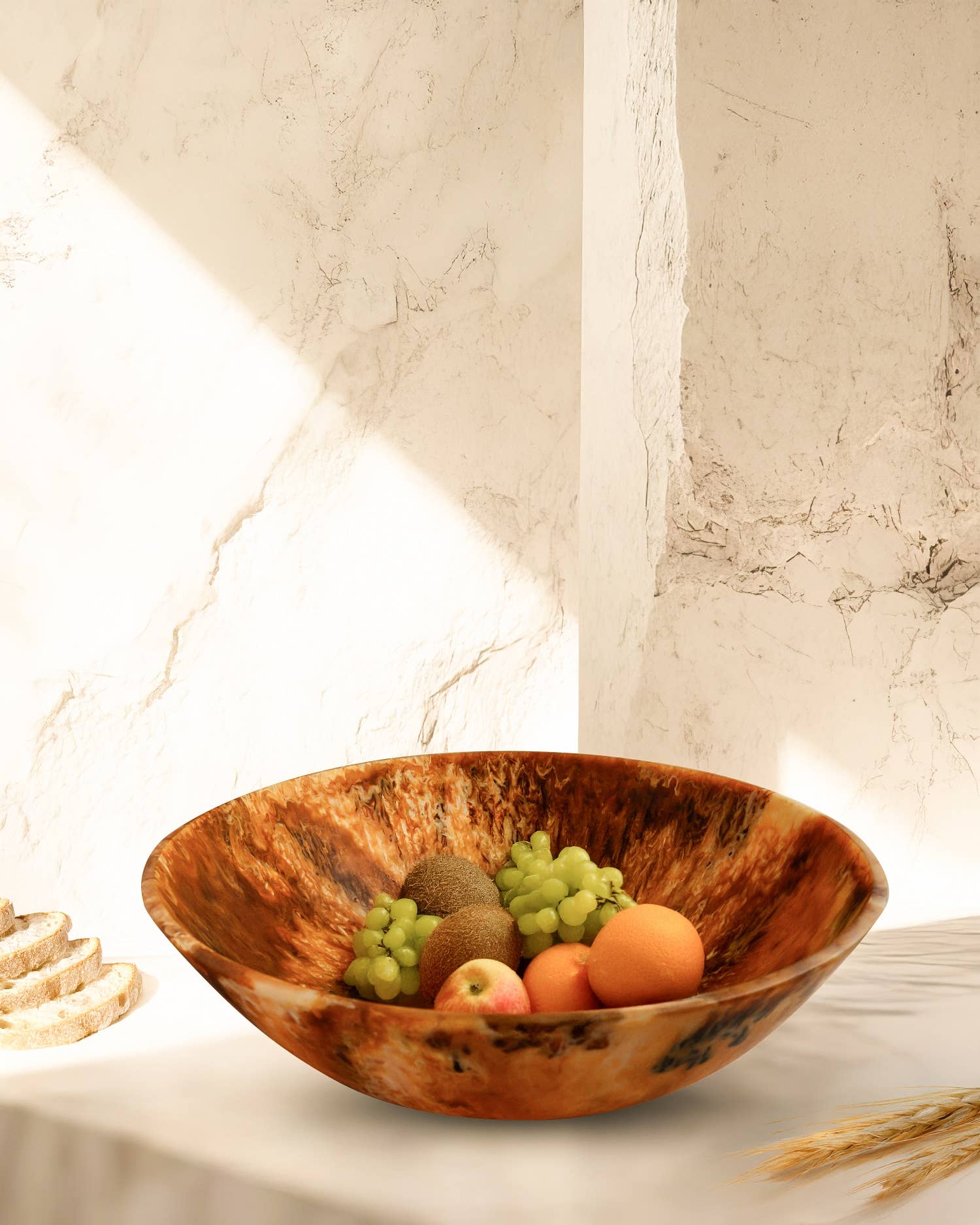 Brown Matte Tortoise Resin Bowl Dia 19.5" for wholesale on Faire6