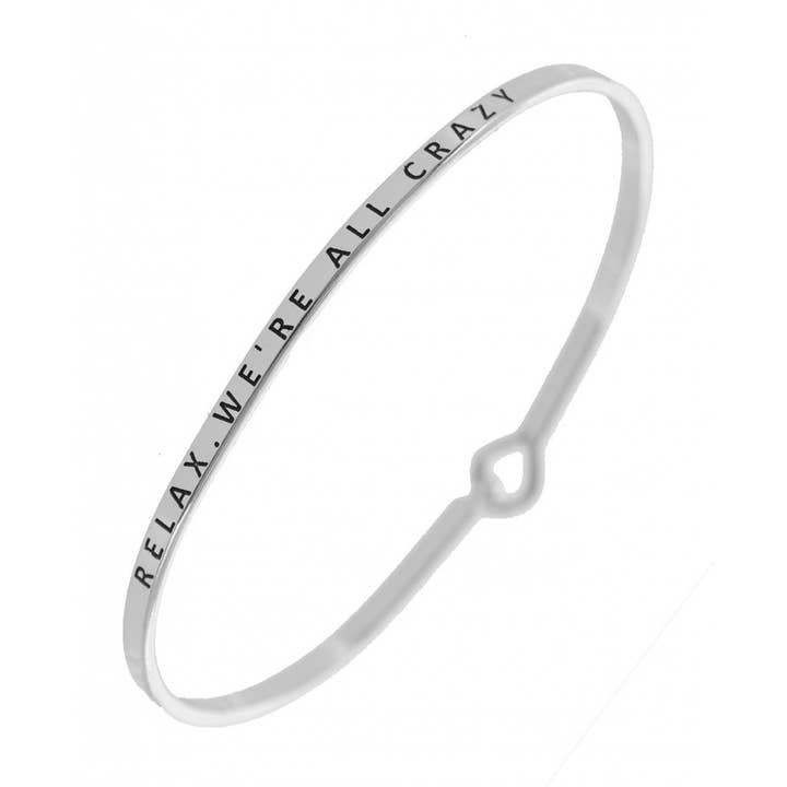 FR5228 RELAX. WE'RE ALL CRAZY_3mm Message Bangle for wholesale by 0011 PREMIERE