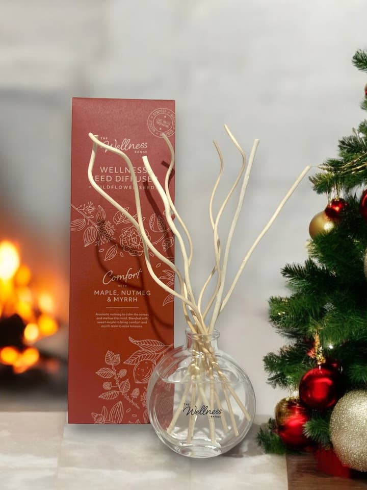 Wellness-Reed-Diffusor aus Ahorn, Muskatnuss und Myrrhe für den Großhandel von Potters Crouch Candles