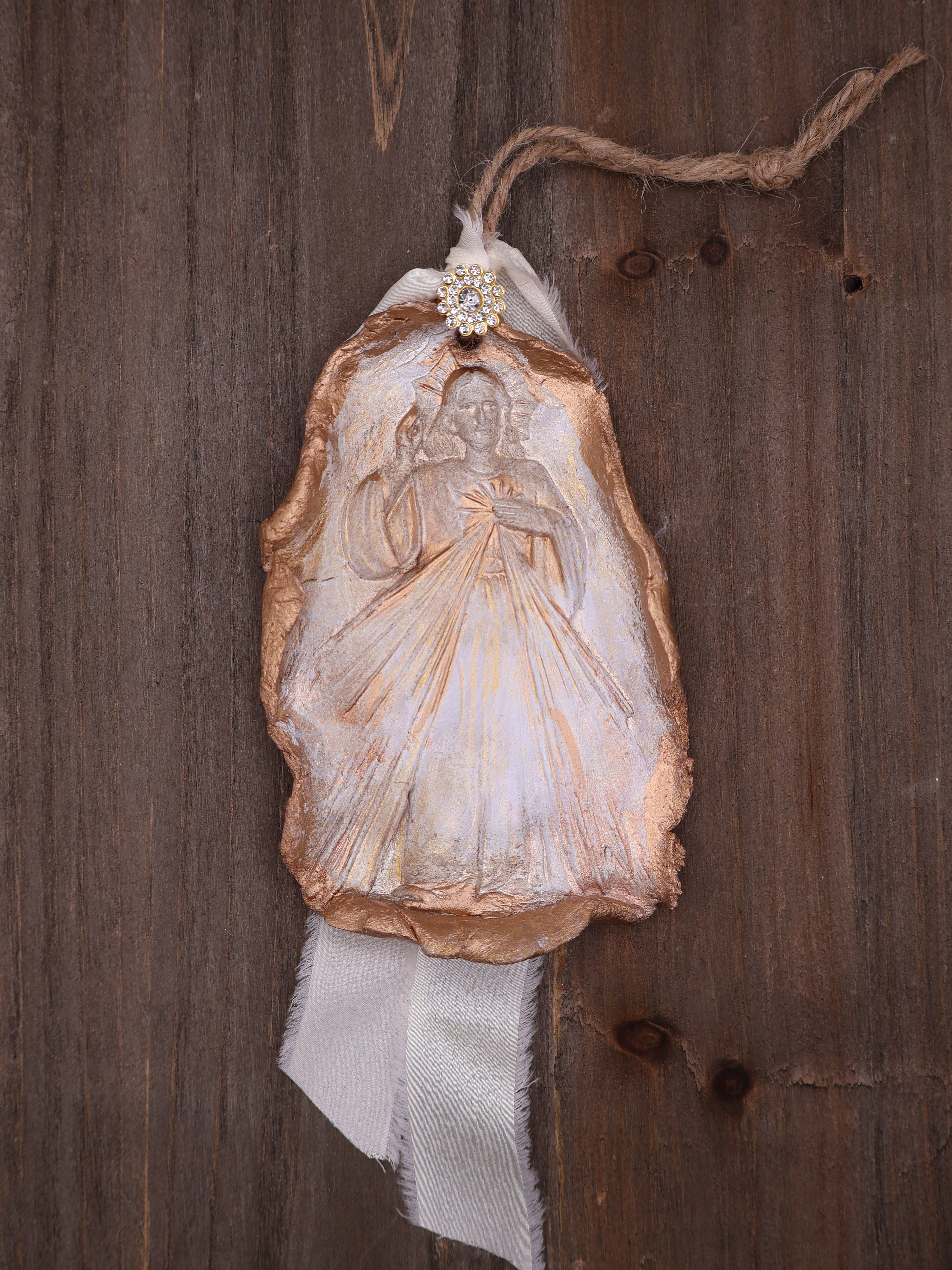 Provincial Posh - Wholesale Sculpture - The Divine Mercy, Handmade Clay Art0