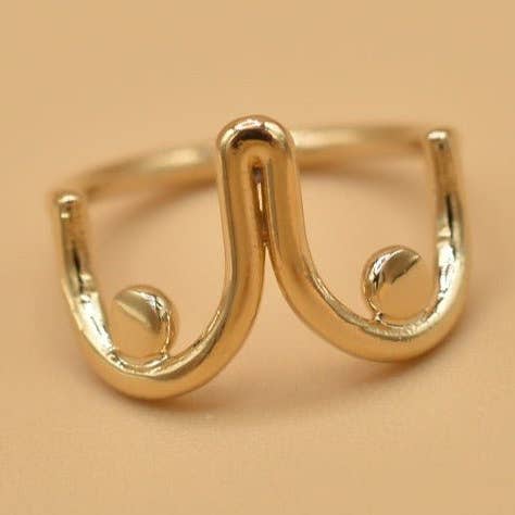 Anel com design de seios folheado a ouro por atacado de Coraline Bijoux