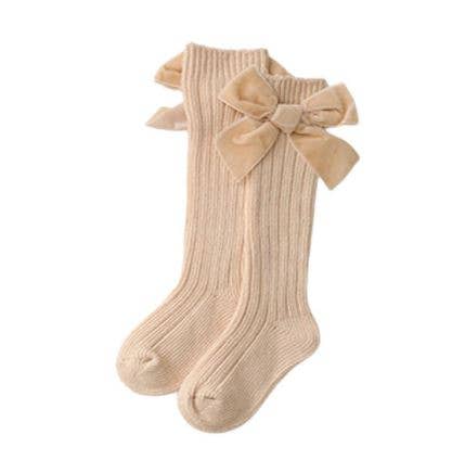 Bodoke Kids Boutique - Vente Chaussettes – enfant et bébé - Chaussettes hautes en velours avec nœud1