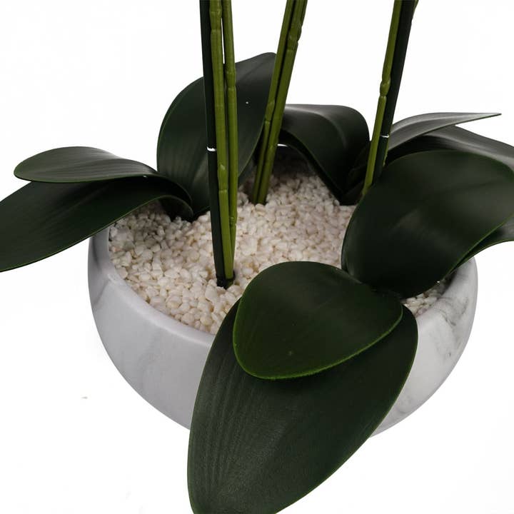Leaf Design UK LTD - Wholesale Kunstbloemen - Orchidee Wit Marmer Effect Keramische Bloempot