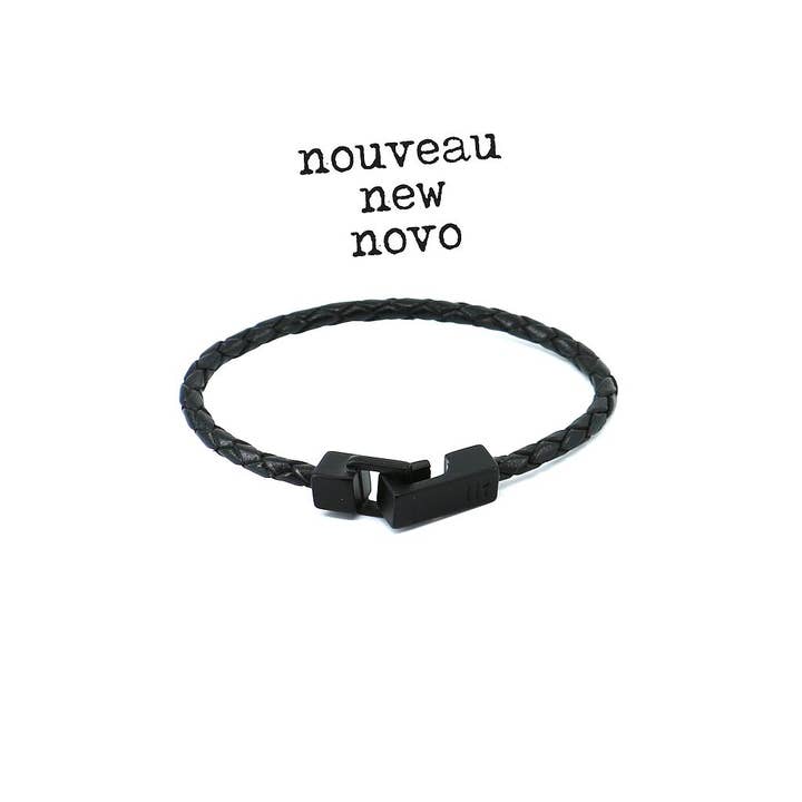 Men's Bracelet | MiraGaya - notte one black leather for wholesale by Être - Bracelets & Accessories