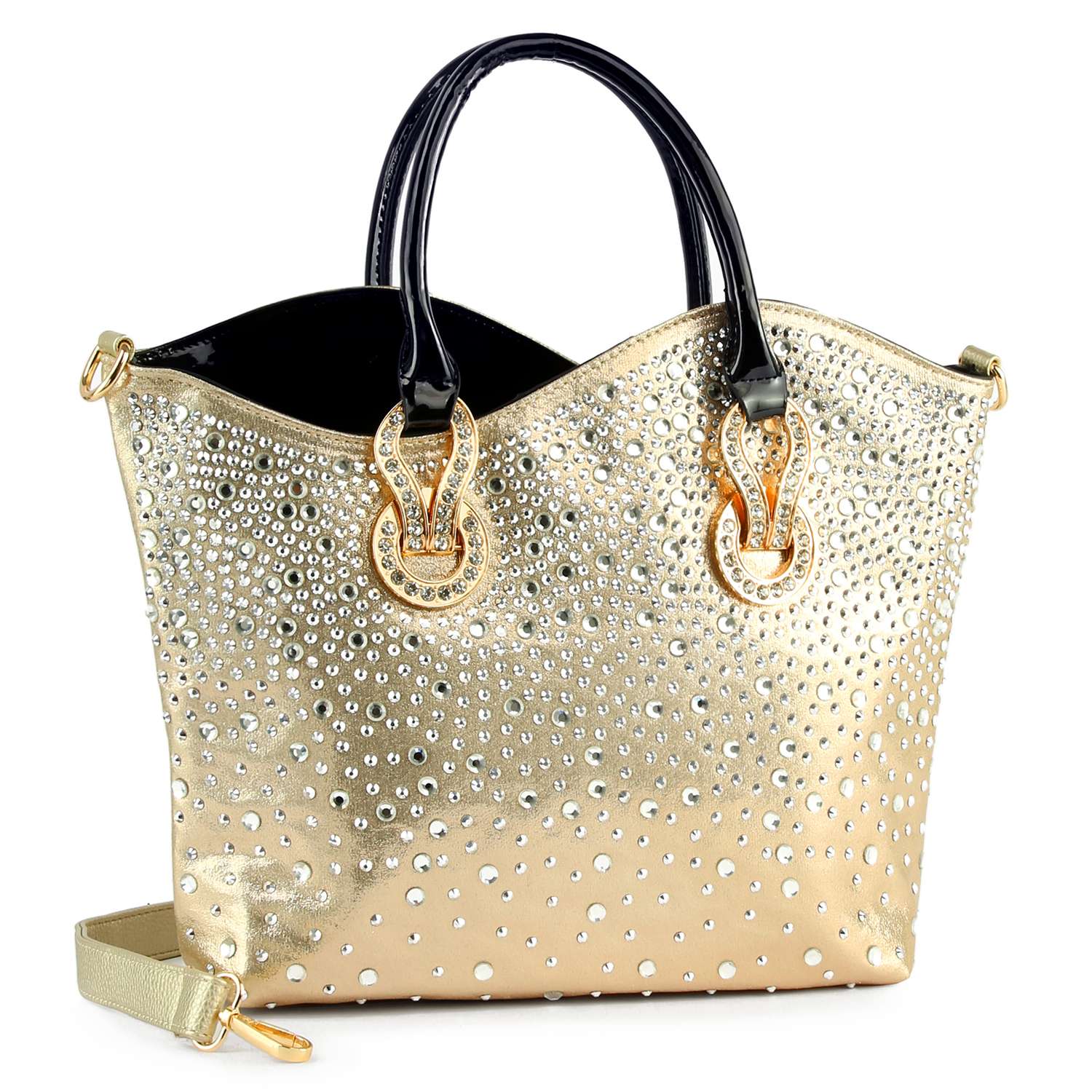 Handbag Express - Wholesale Tote Bag - Women's - Rhinestone Ombre Design Elegant Tote3