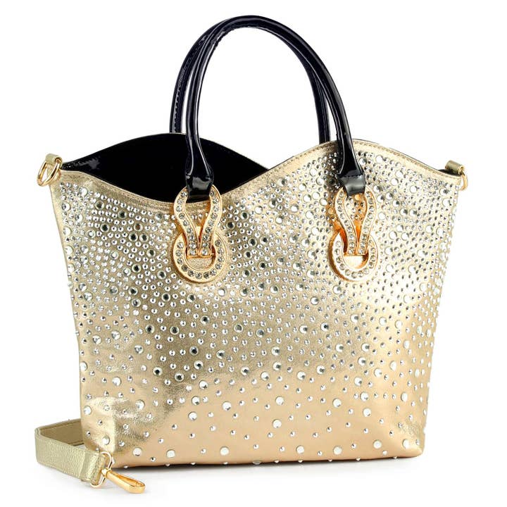 Handbag Express - Wholesale Tote Bag - Women's - Rhinestone Ombre Design Elegant Tote3