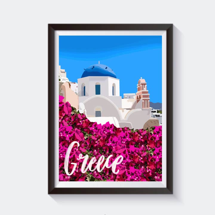 Greece Travel Artwork Print - Available in 6 sizes for wholesale by 2 Sisters