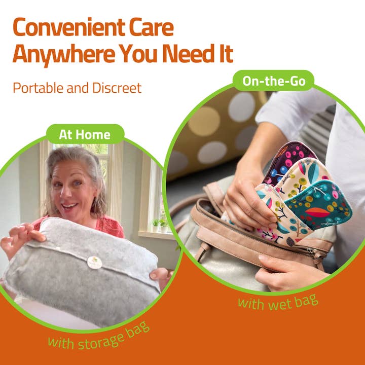 natissy - Wholesale Period underwear – Women’s - Certified Bamboo Reusable Menstrual Pads with Wings, Multipack (Sizes S, M, L, XL) - Natural (white wings)5