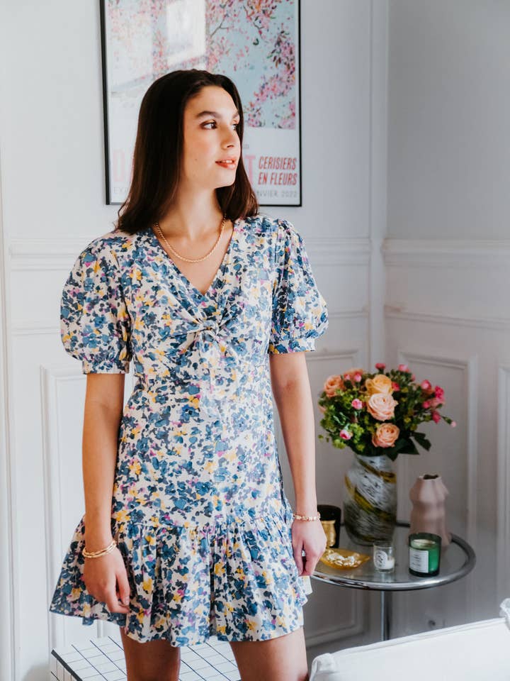 Bolero-Effekt-Kleid mit Druck für den Großhandel von LOVIE & CO