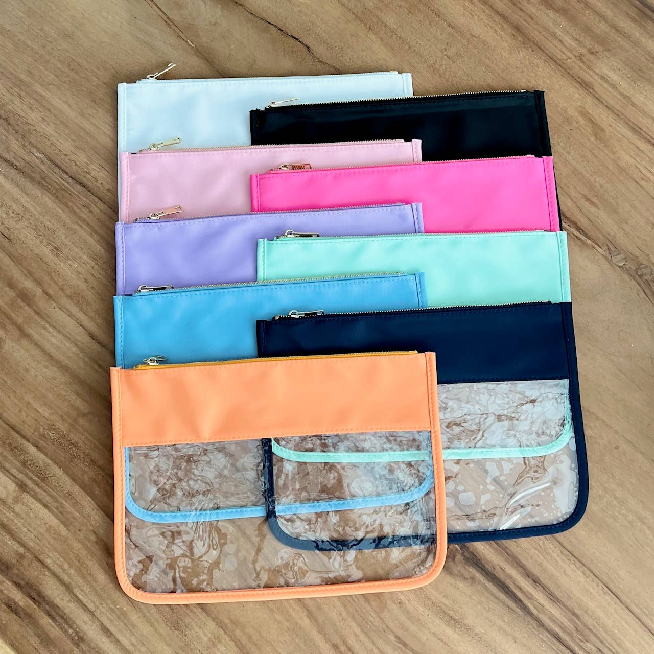 Palmy Pineapple - Wholesale Pouch - Women's - Nylon Top Clear Pouch with Chenille Letters of Your Choice14