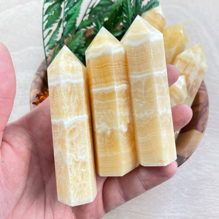 3-4inch oranje calciet punttoren voor wholesale door Ewelina Pas Jewelry