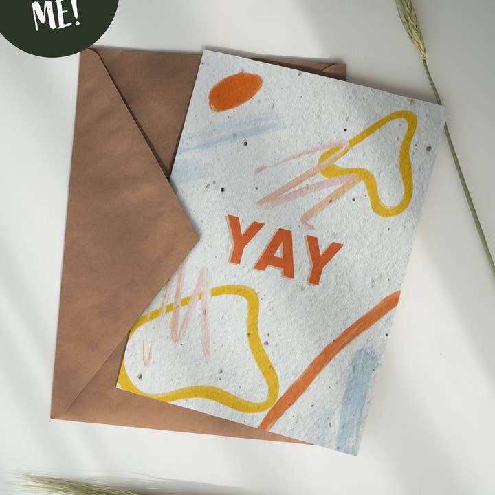 Plantable YAY Celebration Card for wholesale by Purcell-Green Studios