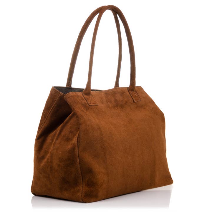 FIRENZE ARTEGIANI – Sacola - Mulher por atacado – Bolsa Shopper Feminina Annagrazia em Couro Camurça Legítimo29