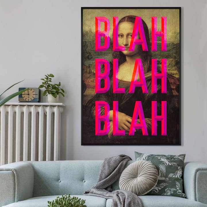 Moaning Mona Blah Blah Blah Print for wholesale by Ink & Drop