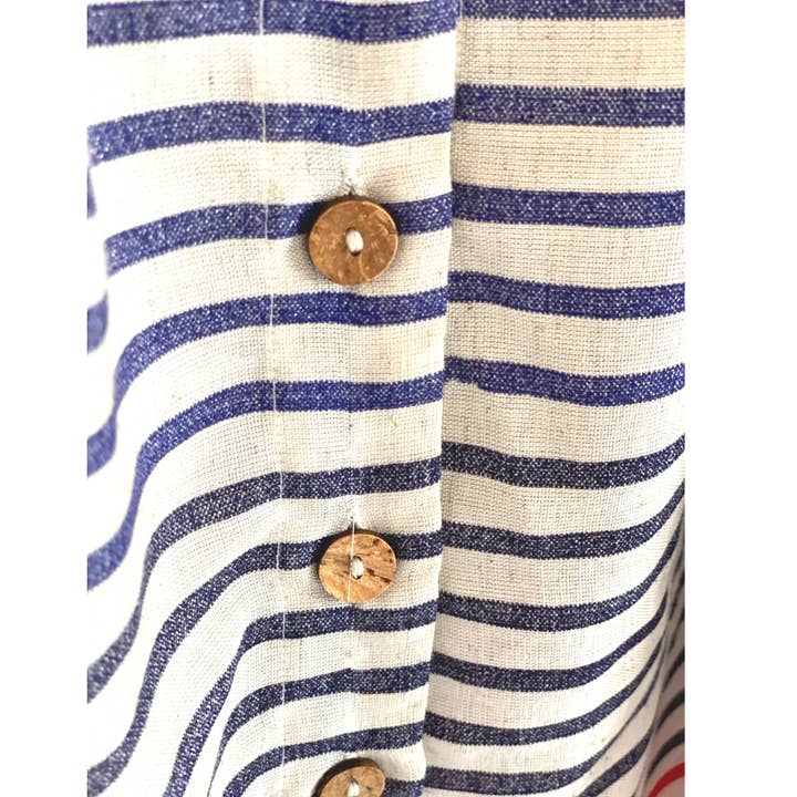 The Indian Bazaar - Wholesale Dress - Women's - Womens Striped Sun Dress - Button Down Midi, Straps, Pockets11