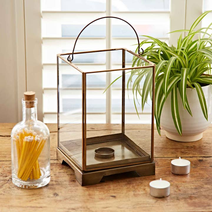 Wholesale Handmade Antique Brass Candle Lantern for your store Faire