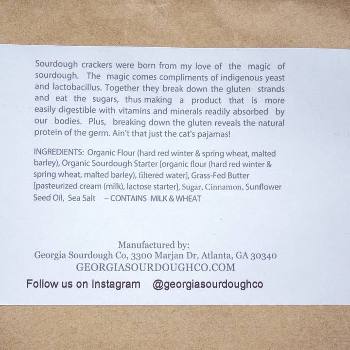 Georgia Sourdough Co. - Wholesale Crackers - Cinnamon Sugar Crackers2