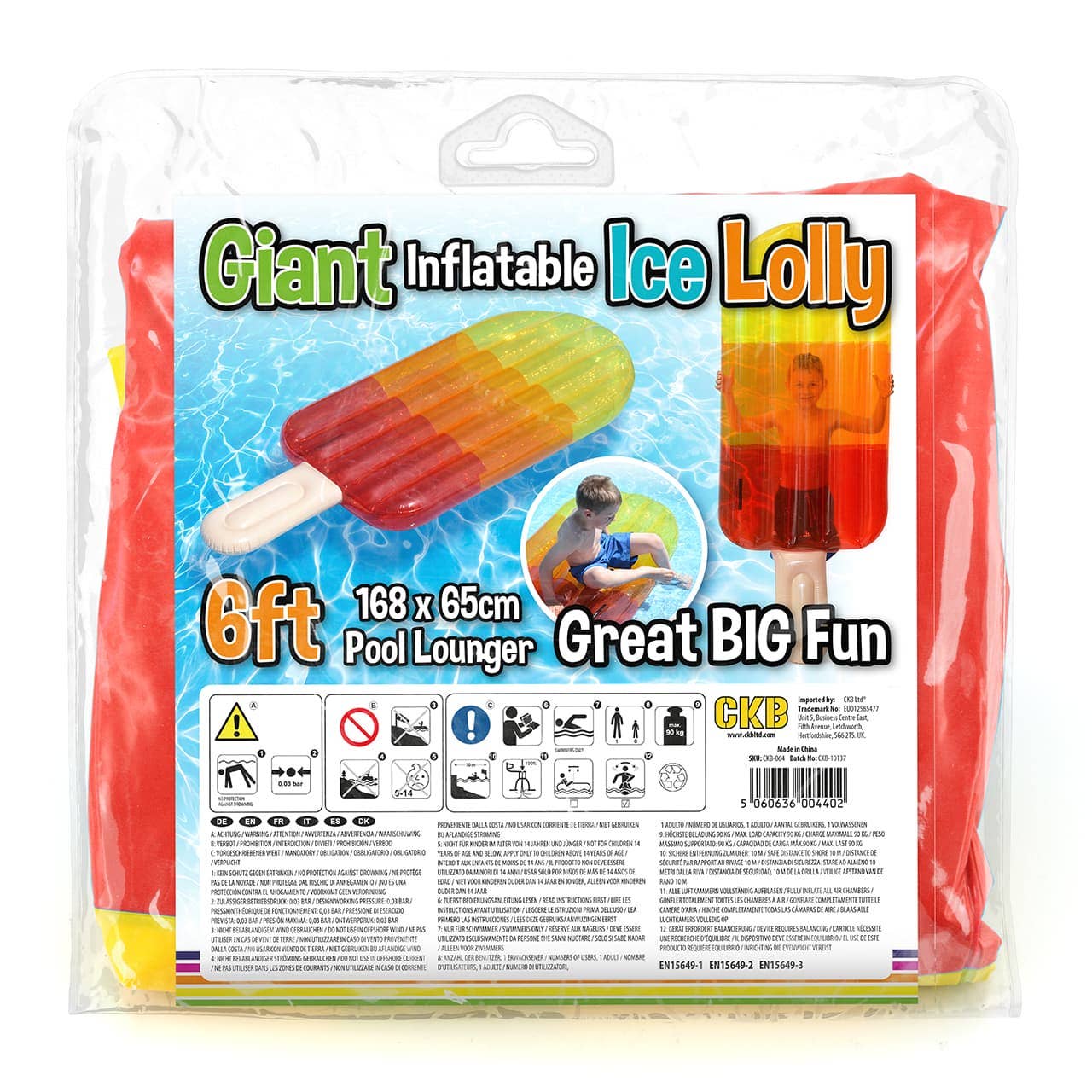 Wholesale Gifts Tomorrow – wholesale Inflatables – Giant Inflatable Ice Lolly Lounger (Transparent) Red, Yellow, Orange5
