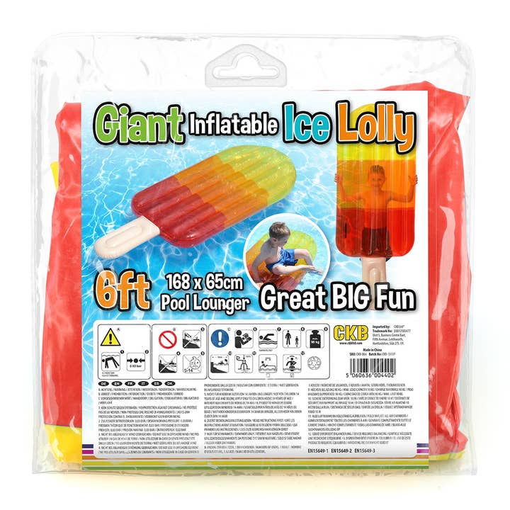 Wholesale Gifts Tomorrow - Wholesale Inflatables - Giant Inflatable Ice Lolly Lounger (Transparent) Red, Yellow, Orange5