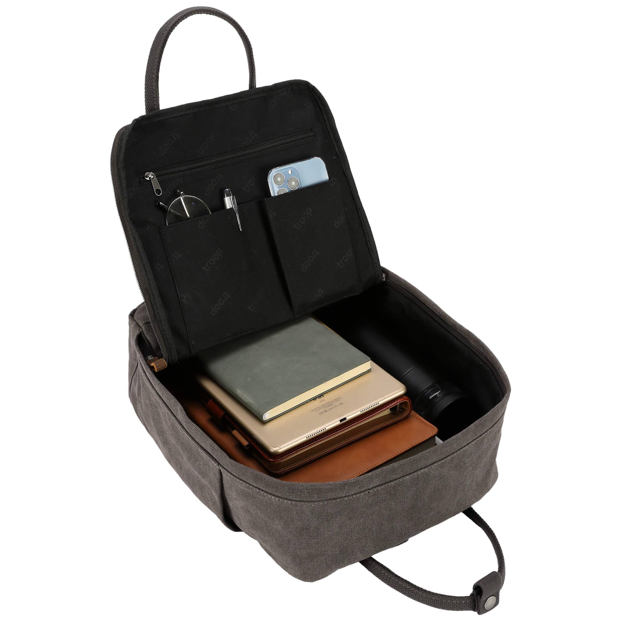 Troop London – Großhandel Rucksack – Unisex – TRP0549 Troop London Klassischer Canvas-Tagesrucksack, Rucksack, Reiserucksack, Schulrucksack22