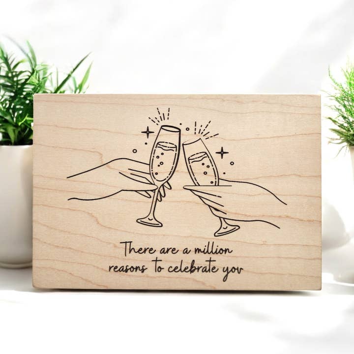 "Celebrando-te" - Cartão Eterno de Madeira por atacado de G + H Gifts