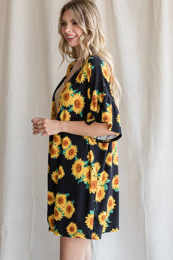 Off White Sunflower Casual Open Front Cardigan T4237 for wholesale on Faire12