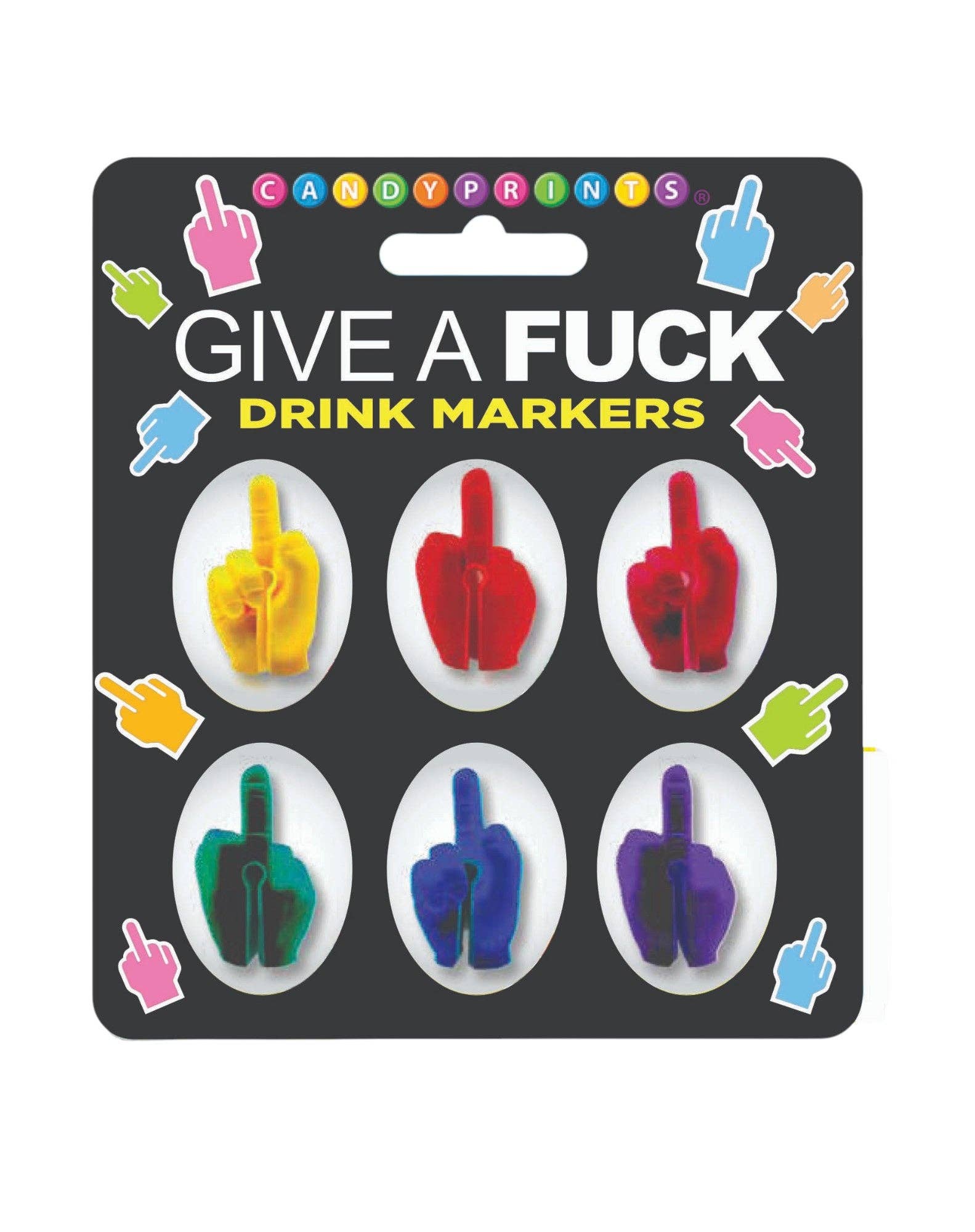 Little Genie Productions - Wholesale Wine/Cocktail Glass Markers - FU Finger Cocktail Markers0